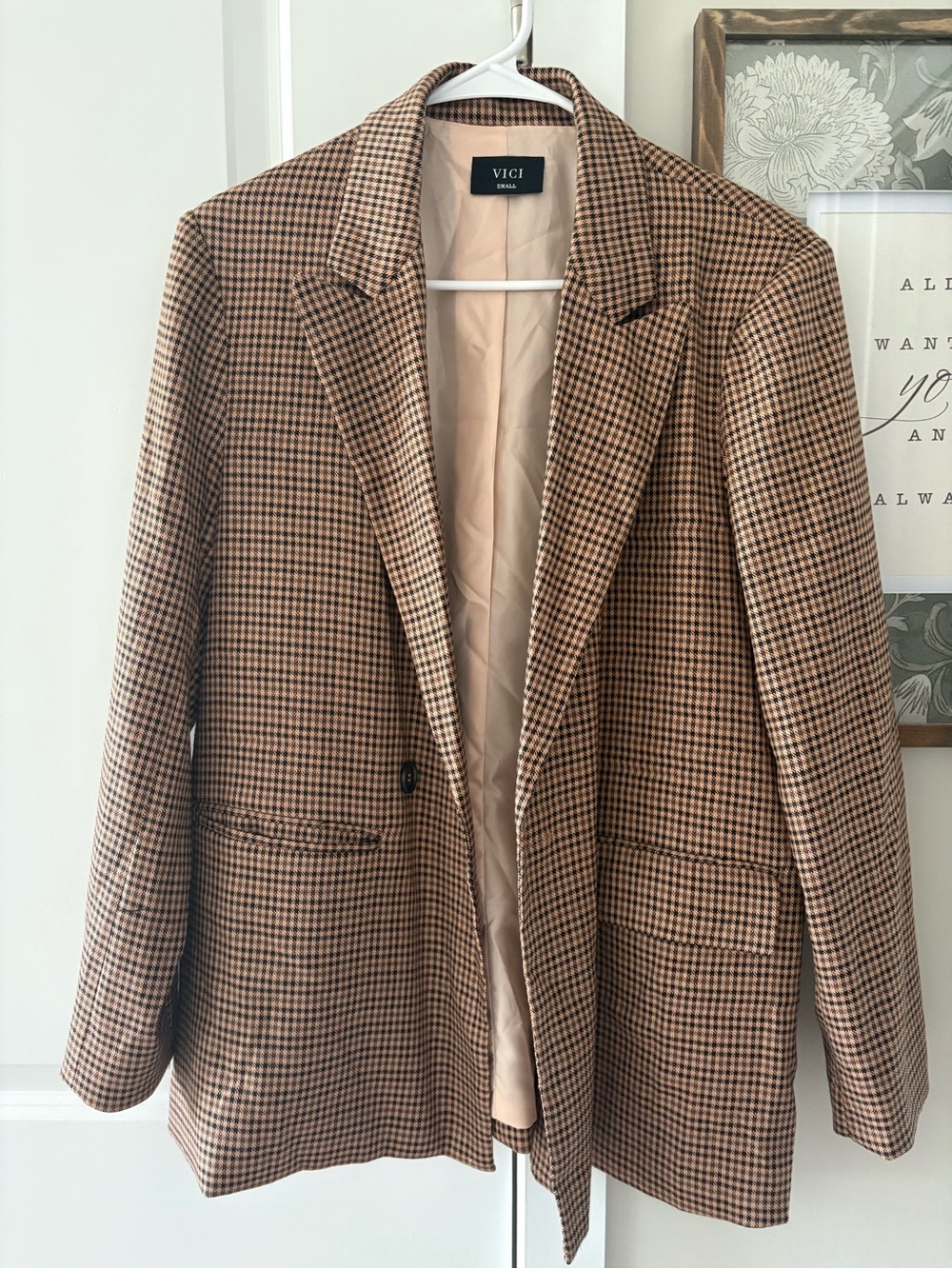 VICI Brown & Black Houndstooth Blazer Jacket